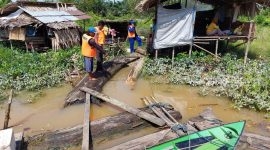 Photo lokasi kejadian dimana saat Dimas (8) diterkam buaya