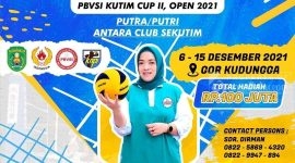 Flyer Turnamen Volley PBVSI Kutim Cup II Open 2021.