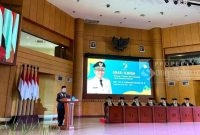Bupati Kutai Timur, Ardiansyah Sulaiman saat Orasi Ilmiah.(foto:/istimewa)