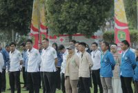 Sejumlah peserta upacara HUT Kutim ke 25 (*/MK)